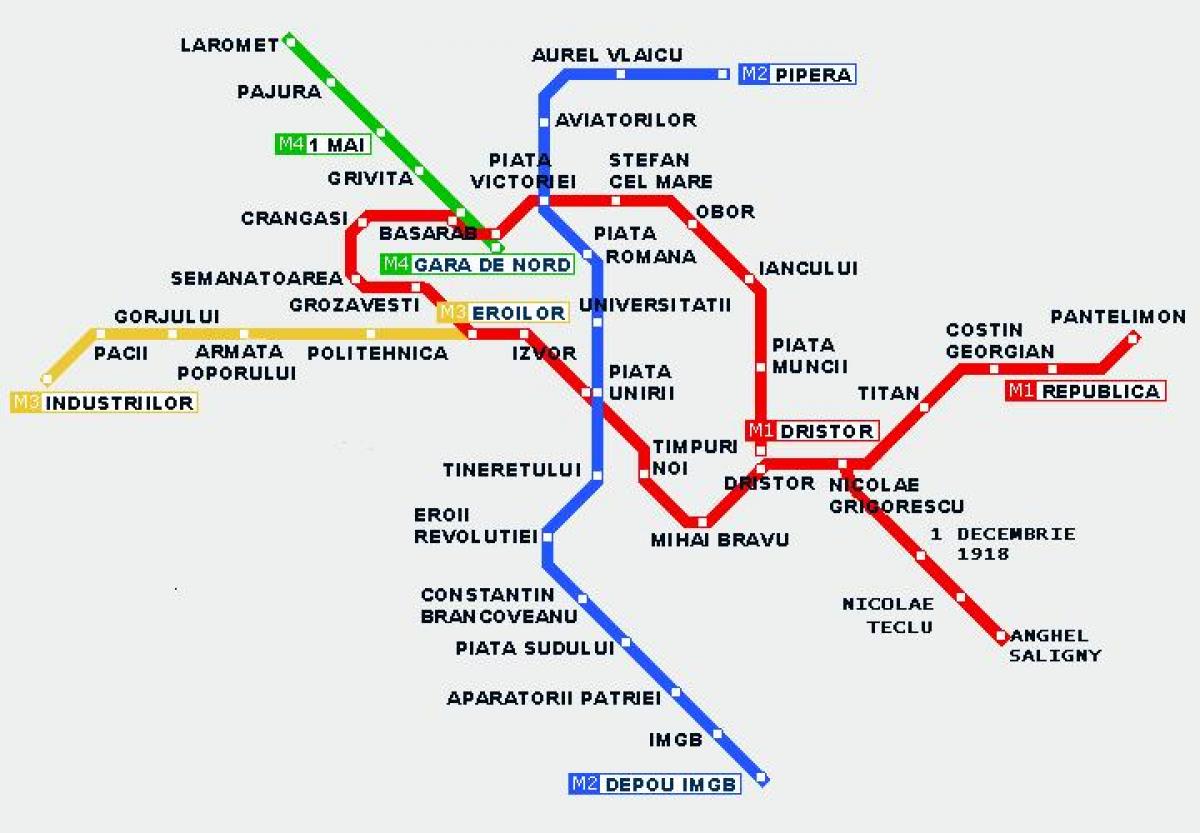Схема метро бухареста
