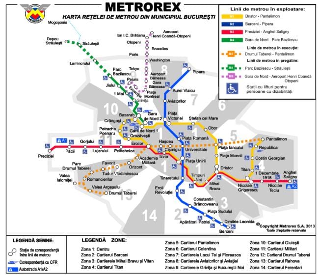 Бухарест карта метро