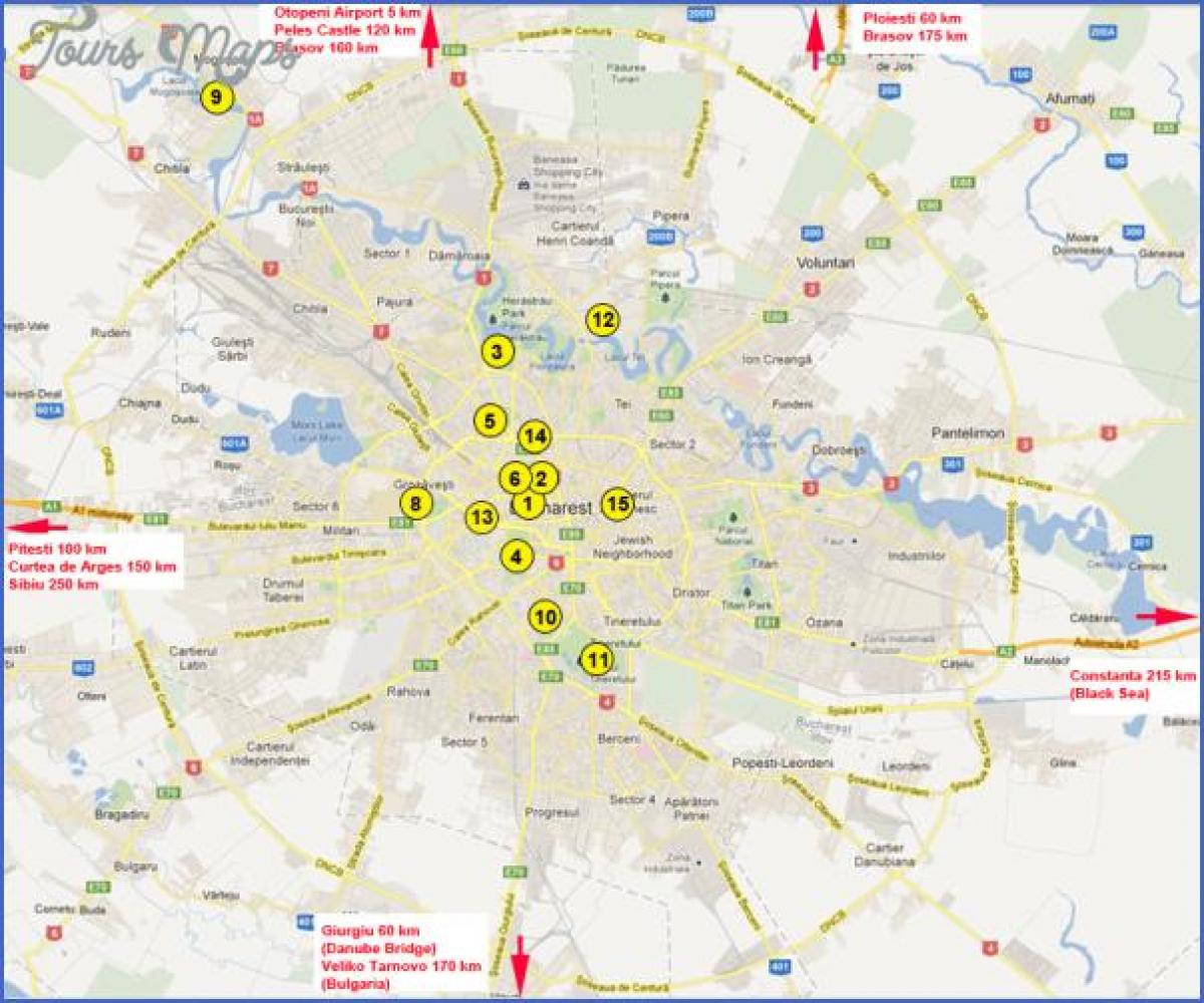 Карта Бухарест пам'ятки 