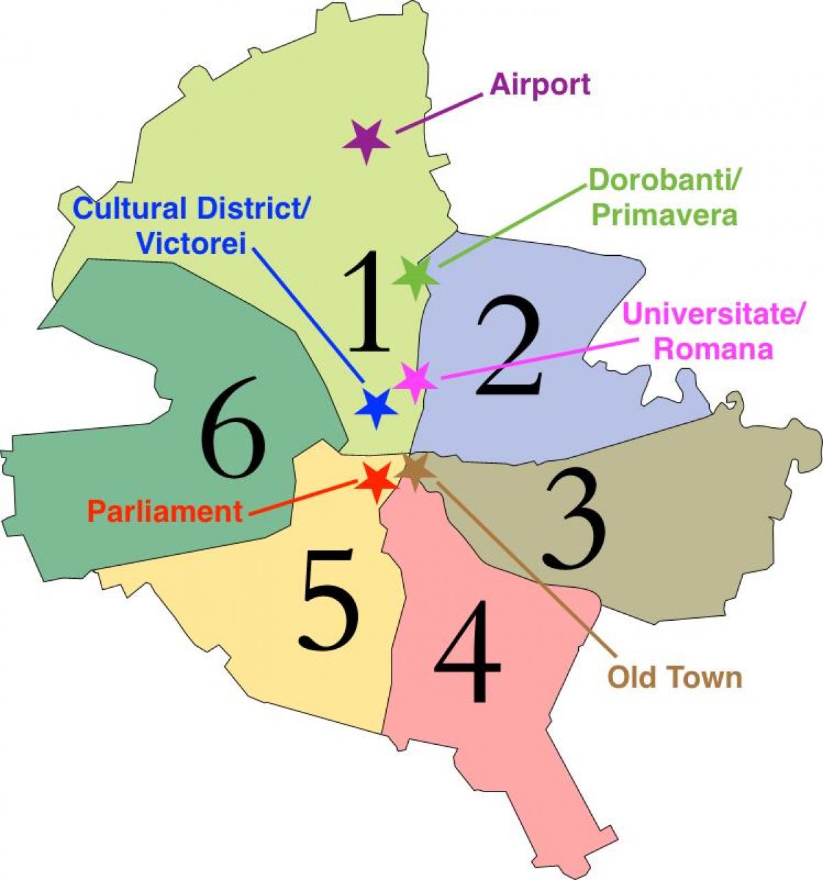 Карта Бухареста секторів 