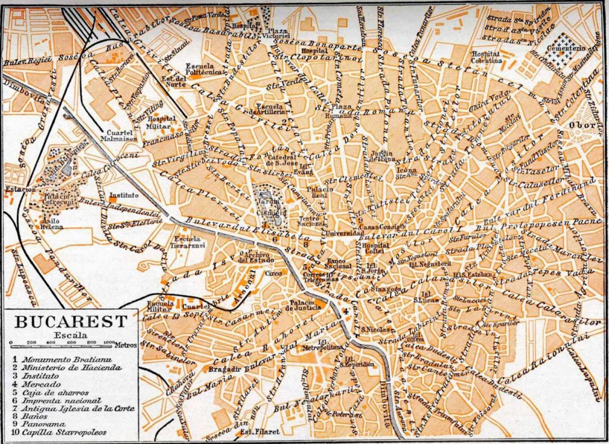 Старе місто Бухареста карті