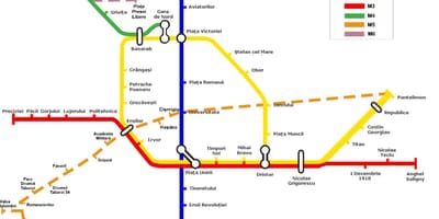 Карта метро Бухареста, Румунія