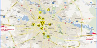 Карта Бухарест пам'ятки 